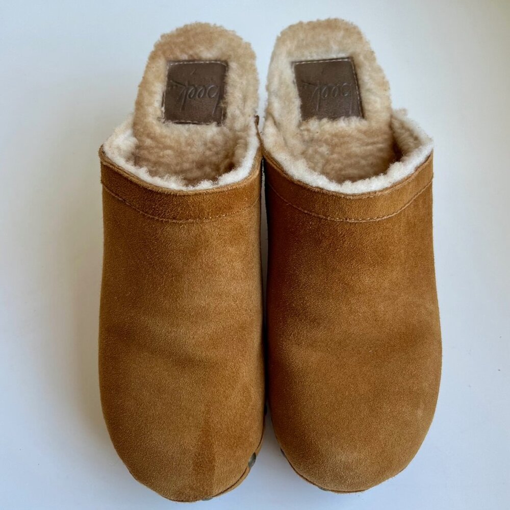 Beek Woodpecker Genuine Sherling Brown Suede Clogs | Size 7 - Picture 2 of 9